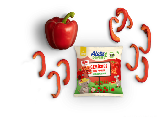 Alete bewusst Zusammensetzung Snacks Gemüsies Rote Paprika