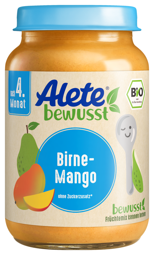 Alete bewusst Gläschen Fruchtbrei Bio Birne-Mango