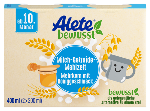 Alete bewusst Milch-Getreide-Mahlzeit Mehrkorn Honig