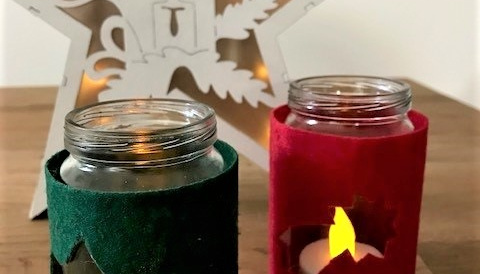DIY Windlicht Weihnachten mit Filz