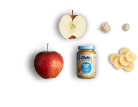 Alete bewusst Zusammensetzung Gläschen Frucht- und Getreidebrei Bio Banane Apfel Vollkorngetreide