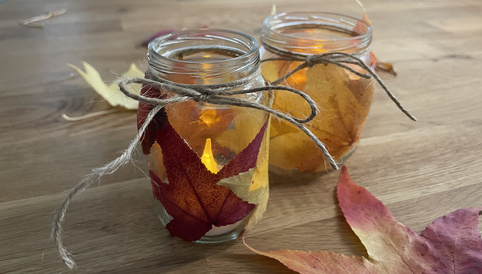 DIY Windlicht Herbst