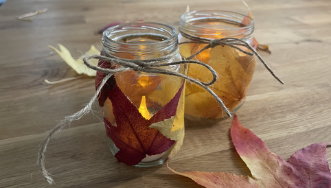 DIY Windlicht Herbst