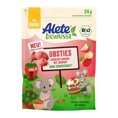 Alete bewusst Bio Obsties Erdbeer Banane Joghurt