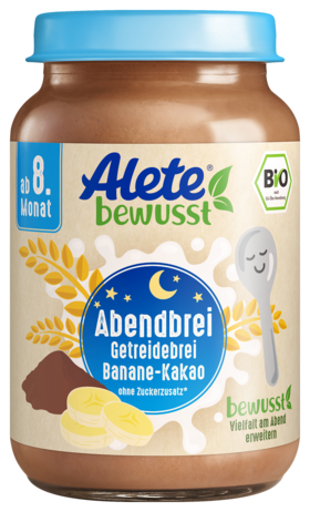 Alete bewusst Gläschen Abendbrei Getreidebrei Banane-Kakao