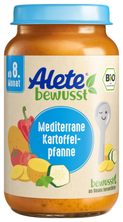 Alete bewusst Gläschen Menü Mediterrane Kartoffelpfanne