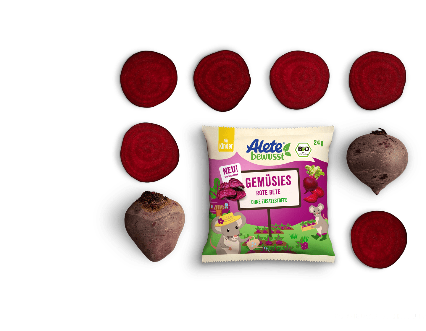 Alete bewusst Zusammensetzung Snacks Gemüsies Rote Bete